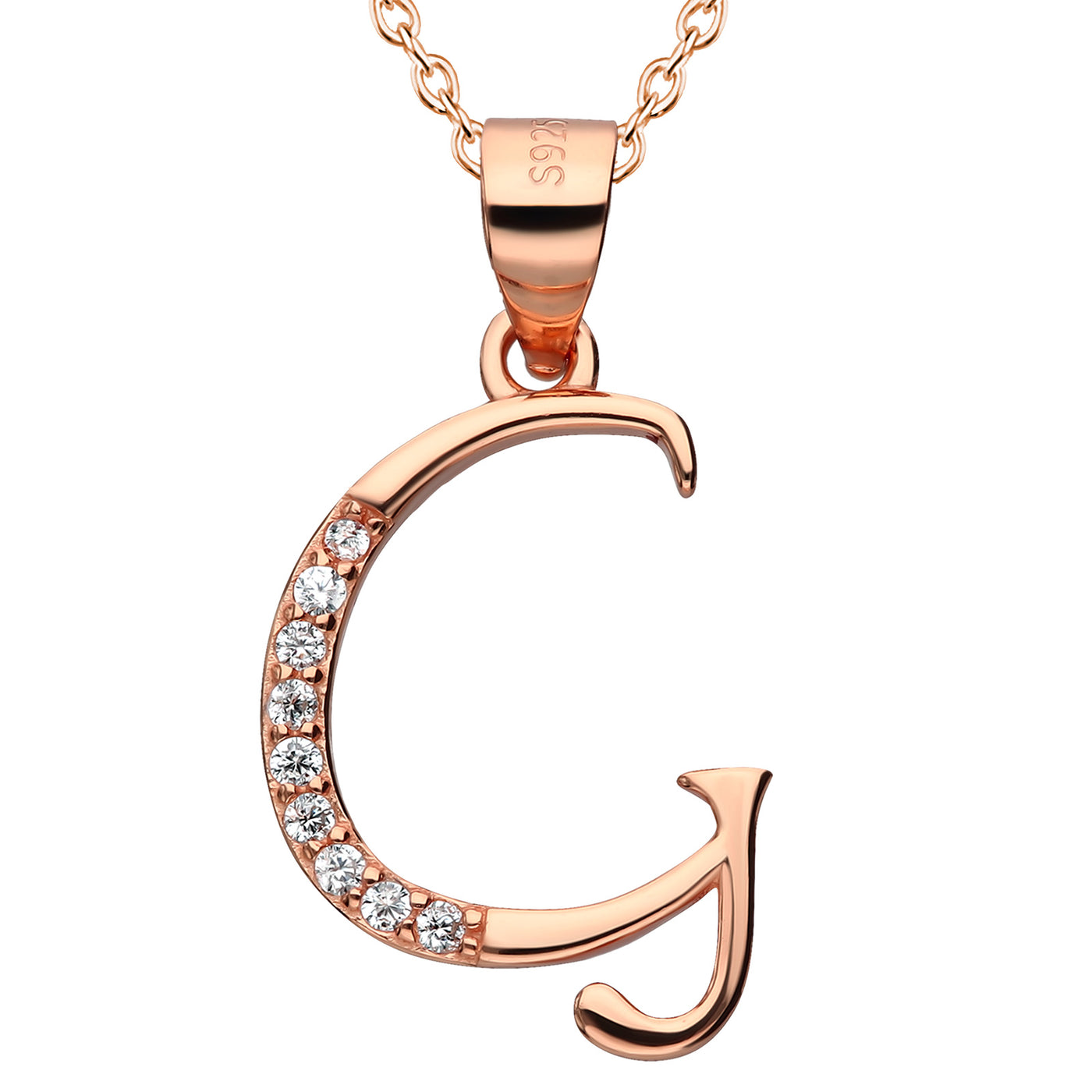 Goldene Kette Buchstabe G Silber 925 Rosegold