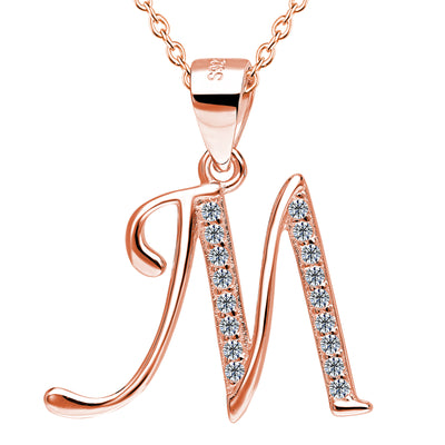 Kette mit Buchstabe M Silber 925 Rosegold
