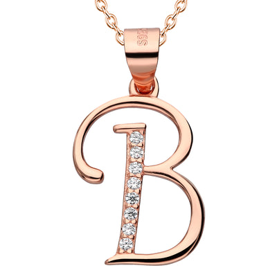 Goldene Kette mit Buchstabe B Silber 925
