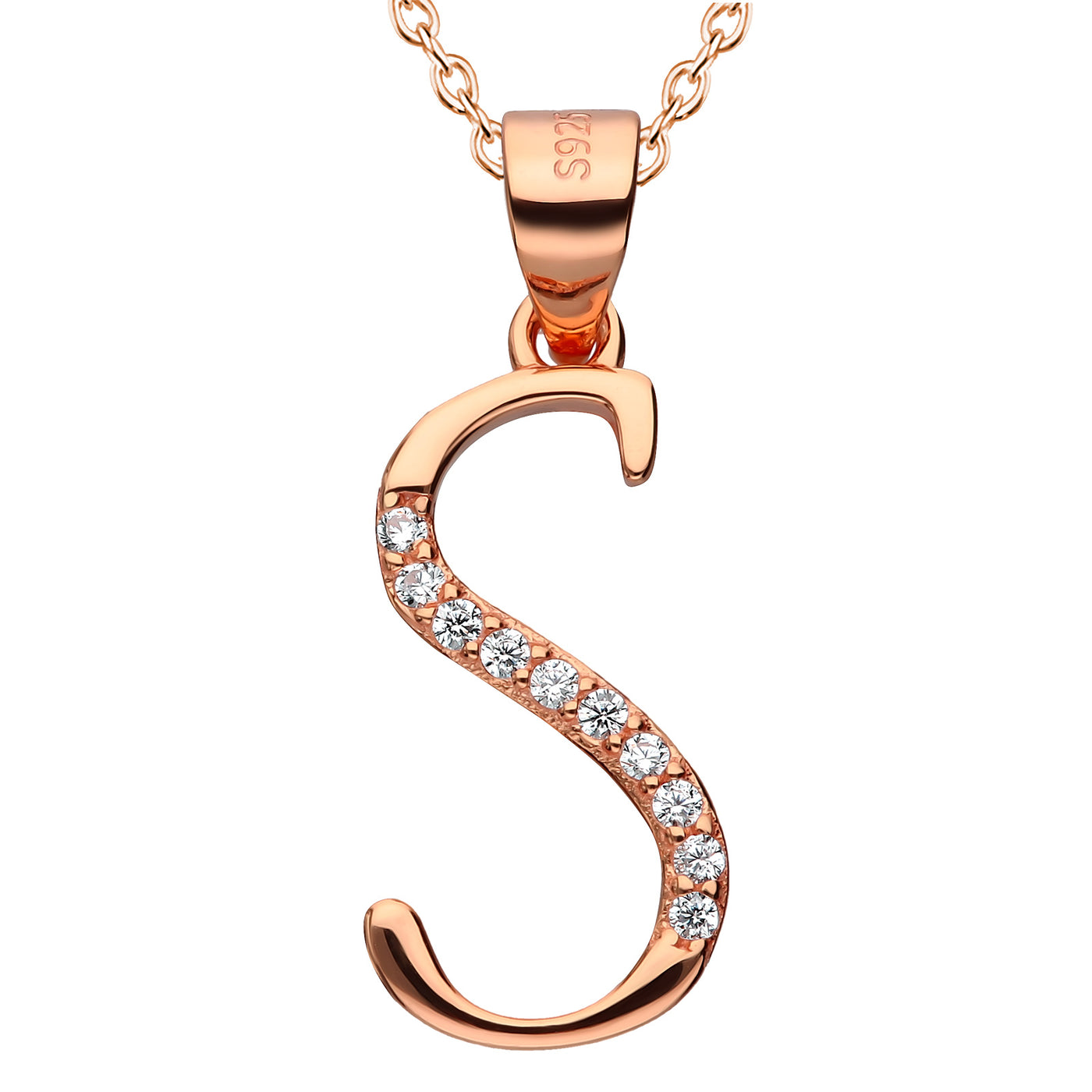 Kette mit Buchstabe S Silber 925 Rosegold
