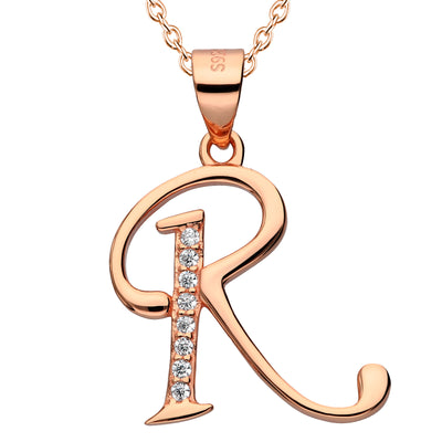 Goldene Kette Buchstabe R Silber 925