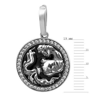 Wassermann Charm rund 925 Silber