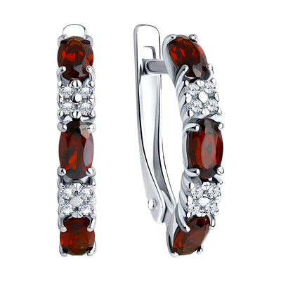 Ohrringe Granat Rot 925 Sterling Silber Zirkonia Ohrringe Frauen