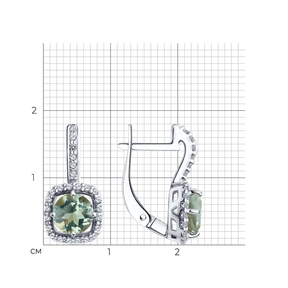 Silber 925 Ohrringe mit Amethyst grün