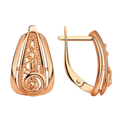 Goldene Ohrringe aus Silber 925 Rosegold