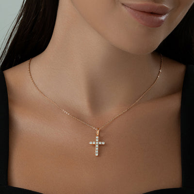 Kreuz für Kette Silber 925 rosegold