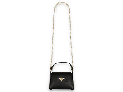 Schwarze Kleine Tasche Leder Crossbody Bag für Damen