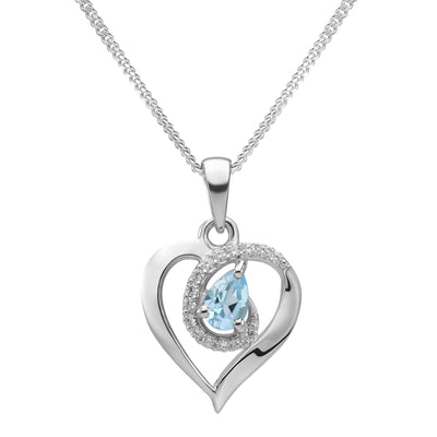 Herzkette Silber 925 Topas