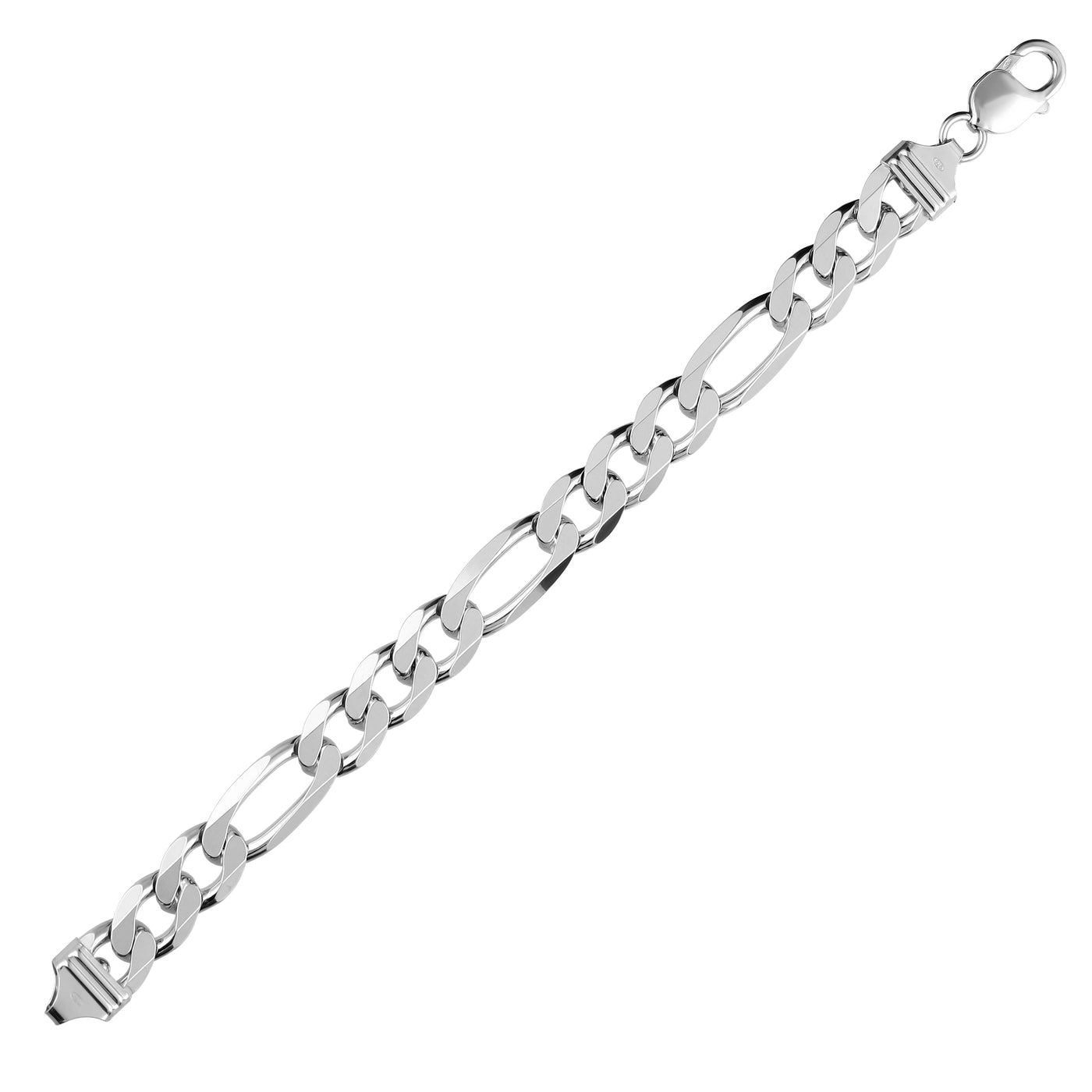 mit rhodiniert Armband – Herren Amerita massiv Figarokette Box 925 Silber