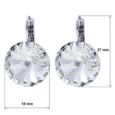 Ohrringe mit Kristallen 18mm weiß rhodiniert