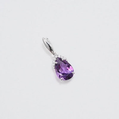 Silber 925 Anhänger Tropfen mit Amethyst