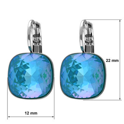 Ohrringe mit Kristallen blau mehrfarbig