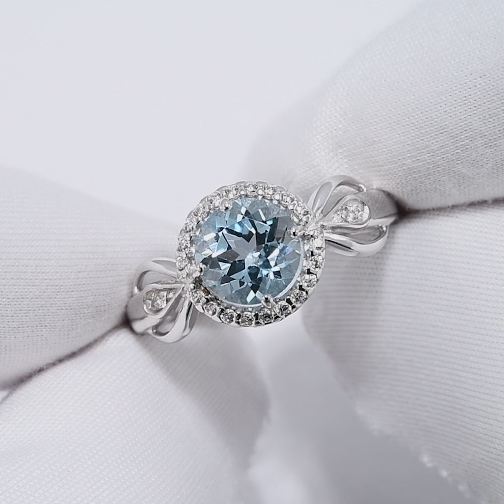 Damen Ring Silber 925 mit Topas blau
