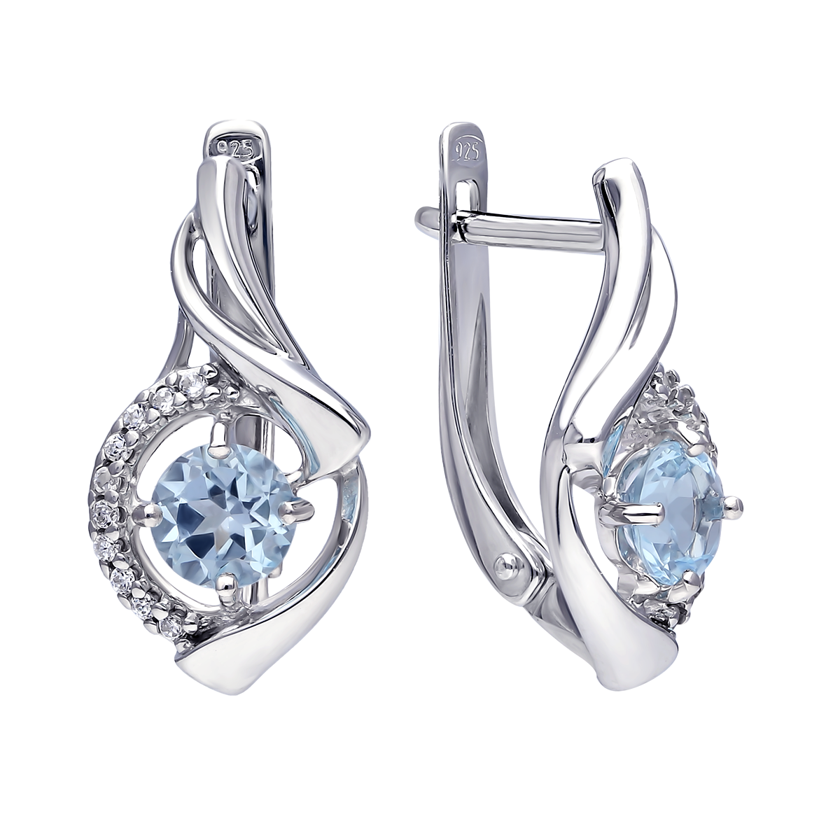 Silber Ohrringe mit Topas