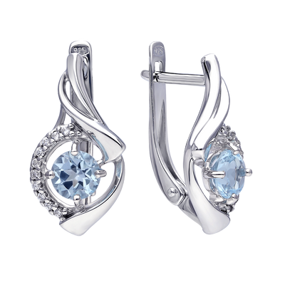 Silber Ohrringe mit Topas