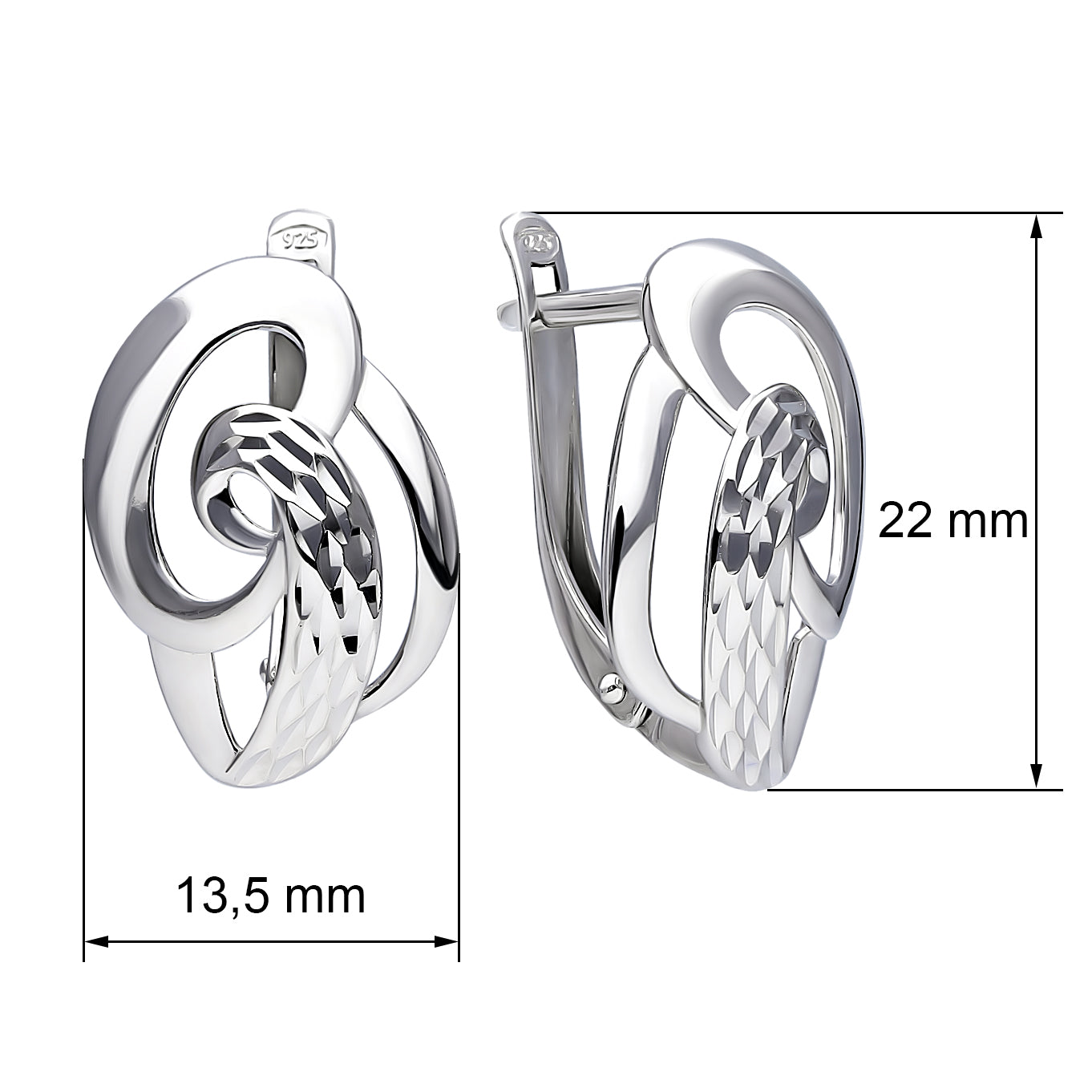 925 Silober Ohrringe diamantiert
