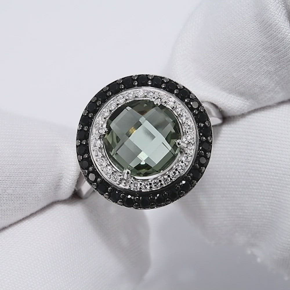 Silber Ring mit Quarz grün