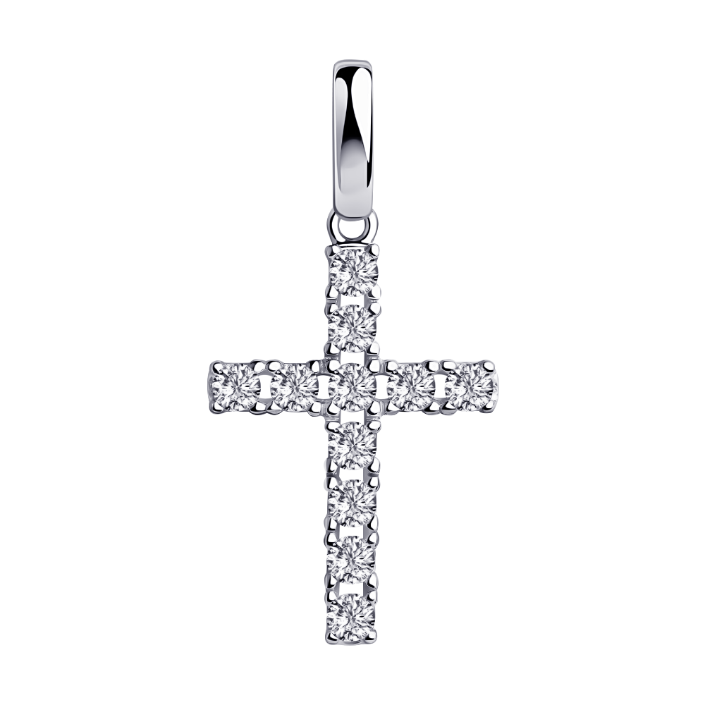 Kreuz für Kette mit Zirkonia