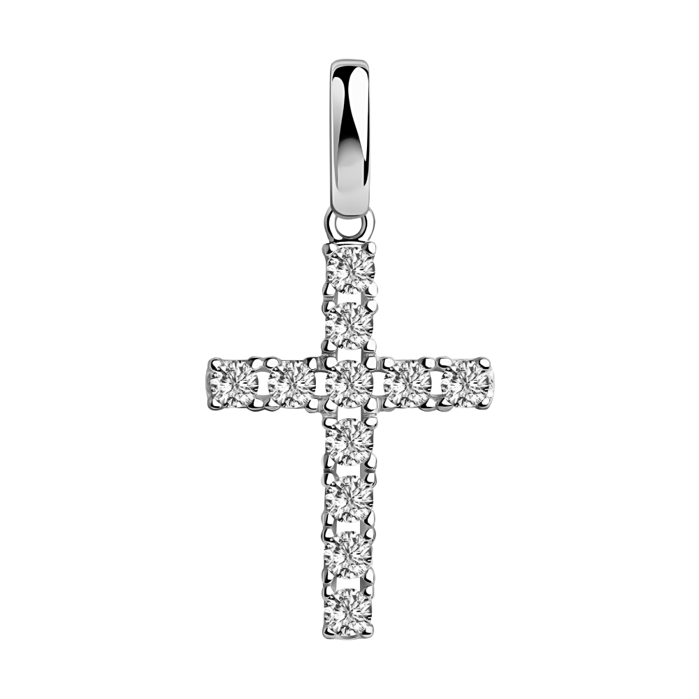 Kreuz für Kette mit Zirkonia