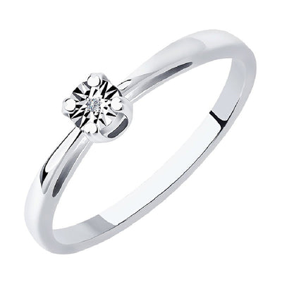 Damen Ring mit Brillant aus 925er Silber