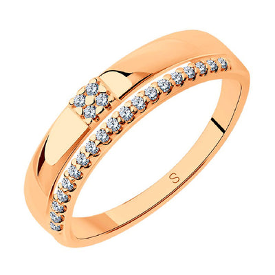 Silberring 925 vergoldet mit Zirkonia