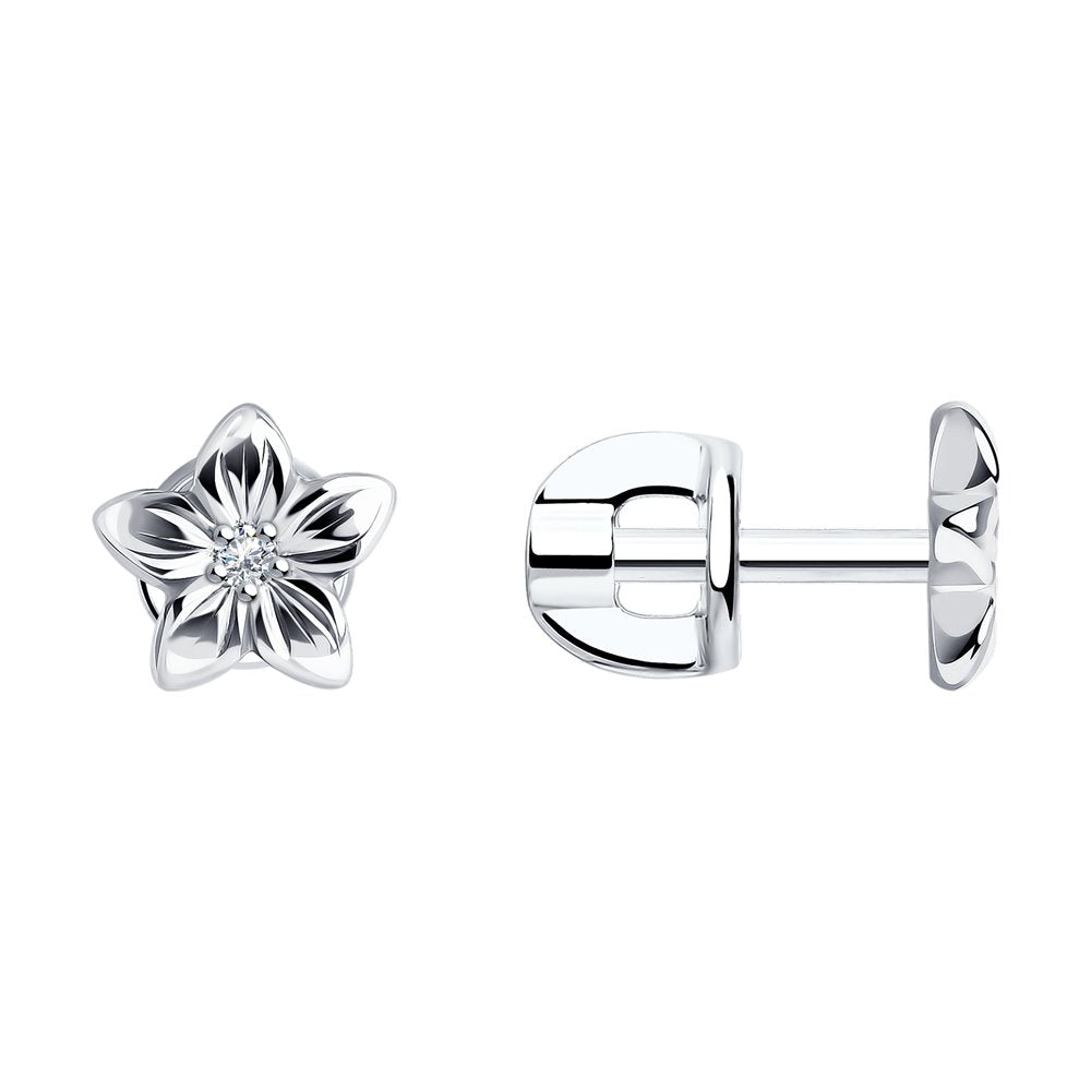 Damen Ohrstecker Silber 925 Blume