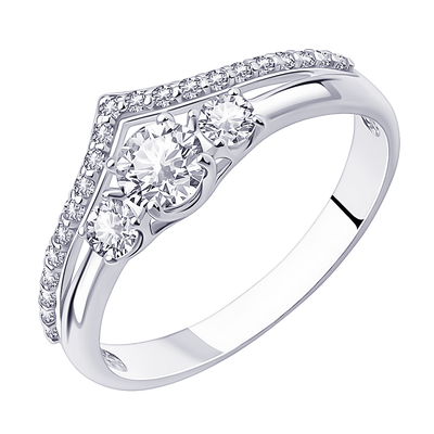 Ring Krone aus Silber 925 mit Zirkonia weiß