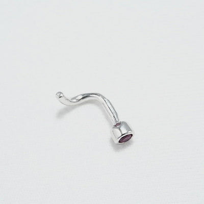 Nasenpiercing 925 Silber mit Zirkonia rot