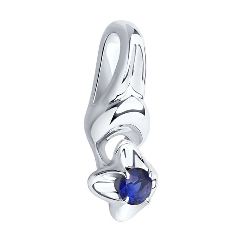 Silber 925 Anhänger mit Saphir blau