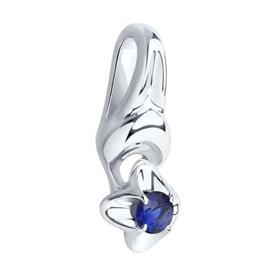 Silber 925 Anhänger mit Saphir blau