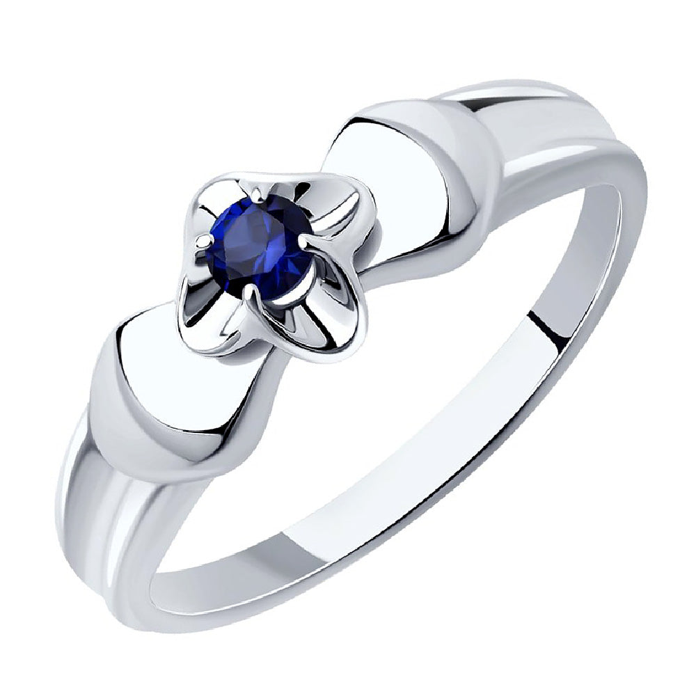 Silber Ring mit Saphir blau