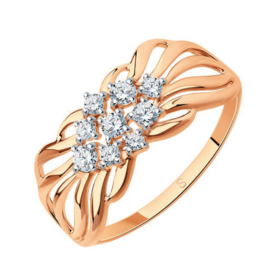 Gold Ring 14 K mit Zirkonia Damen