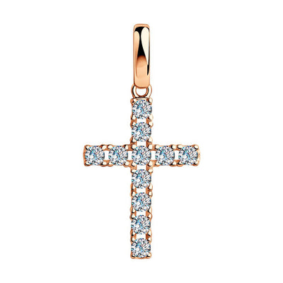 Kreuz für Kette Silber 925 rosegold