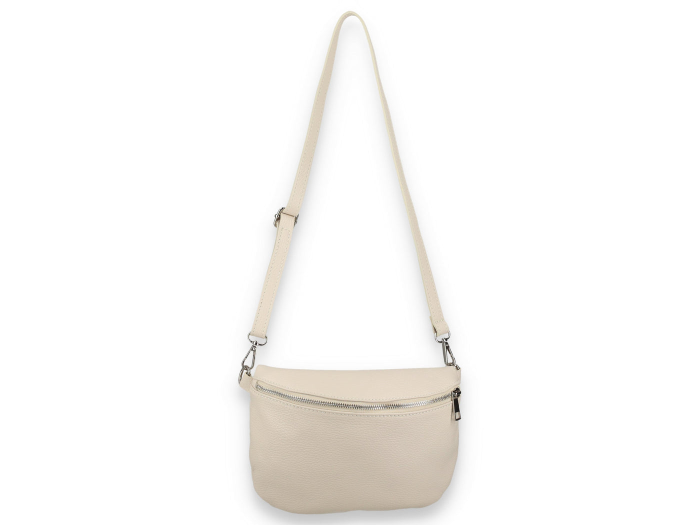 Bauchtasche Leder Damen mit Wechselgurt Beige