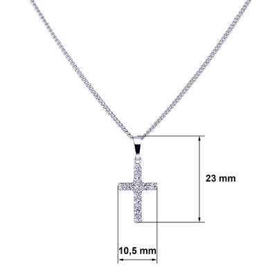 Damen Kette mit Kreuz Kristall