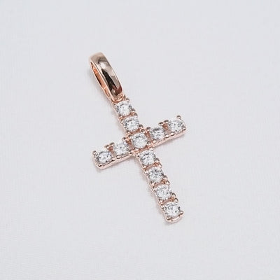 Kreuz für Kette Silber 925 rosegold